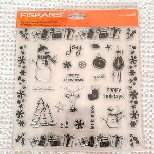New Fiskars Tis the Season 28 clear stamps for crafting